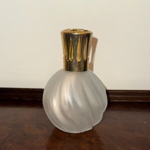 Vintage Lampe Berger | Frosted Swirl Glass,  Gold Cap, French Decor